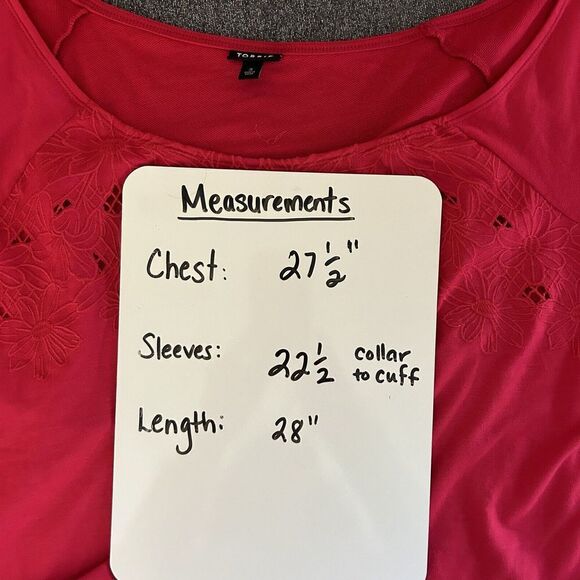 Torrid Red French Terry Off Shoulder Sweatshirt Top Embroidered Holiday 3‎ (3X) - Picture 8 of 8